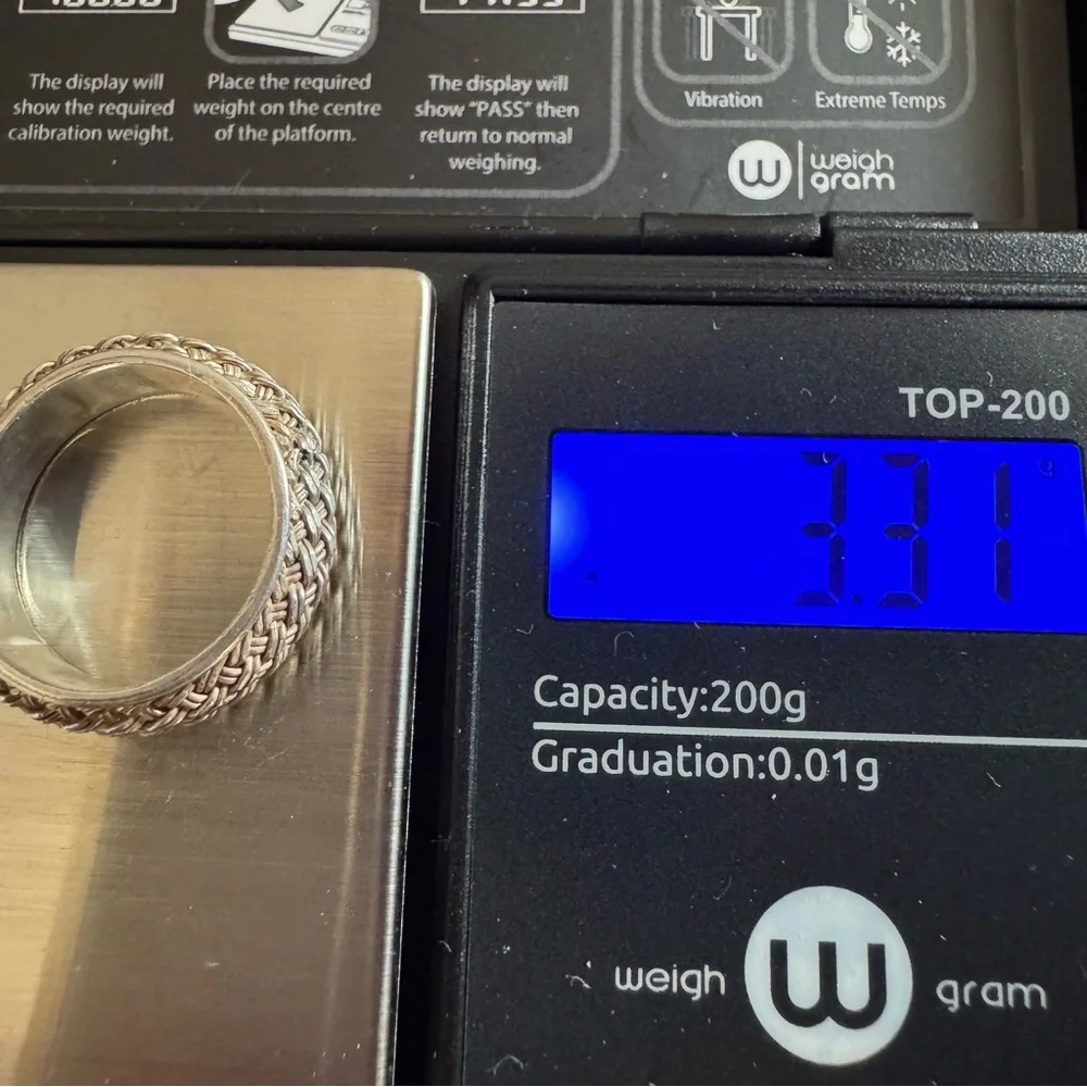 Sterling Silver Basketweave Band Ring